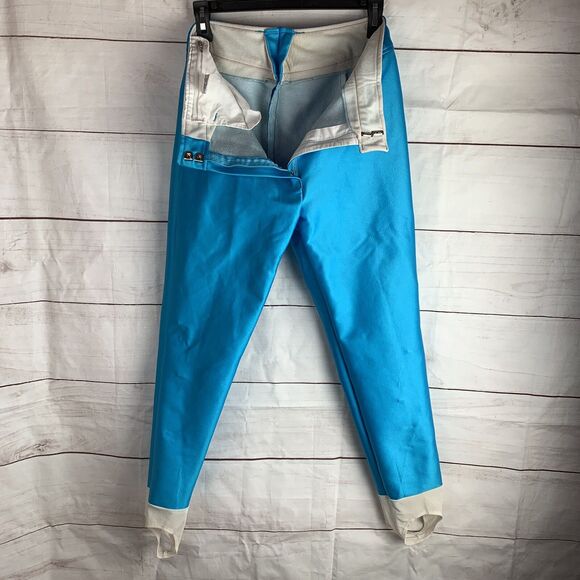 Vintage 80s CB Sports Ladies 12 Stirrup Ski Pants Blue Helanca Norway Retro snow - Picture 3 of 16